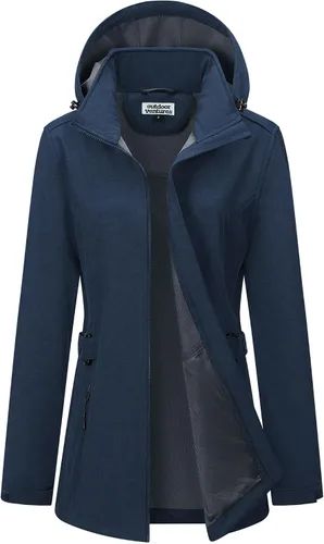 Vista 7 de Outdoor Ventures Chaqueta impermeable Softshell con forro polar para mujer Negro