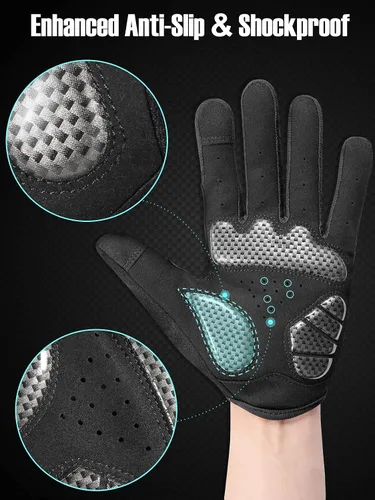 Vista 3 de COFIT Guantes de ciclismo antideslizantes para hombres y mujeres, guantes transpirables para pantalla táctil, guantes de bicicleta de montaña