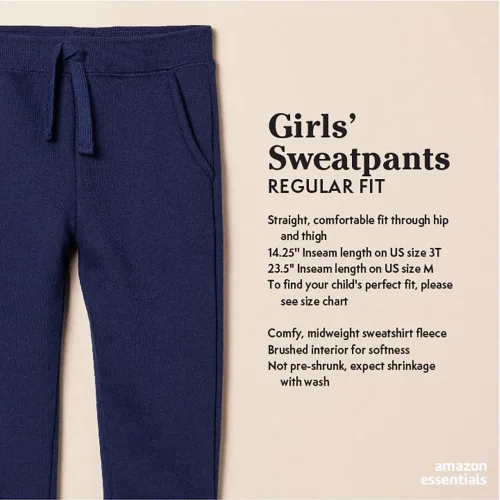 Vista 2 de Tienda Essentials Pantalones deportivos para niñas y niños pequeños, paquetes múltiples