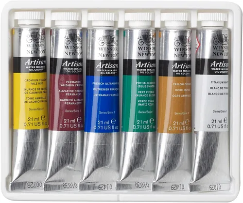 Vista 4 de Winsor & Newton Set de 10 tubos de pintura al óleo al agua, 21 ml Clean with water; no solvents needed. Color depth, lightfastness