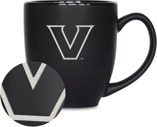Vista 116 de Rico Industries - Taza de cerámica mate negra con grabado láser estándar de 15oz para NCAA (escuelas T & U) - Para bebidas calientes o frías