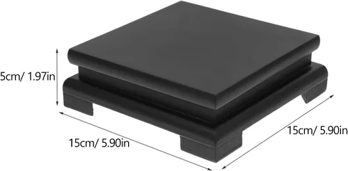 Vista 4 de Cabilock Soporte de pedestal cuadrado de madera, paquete de 2 soportes de exhibición de base de madera de 5.9 pulgadas para florero, maceta