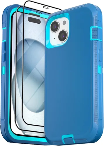 Vista 12 de Funda para iPhone 15 Pro Max (6.7 pulgadas), con 2 protectores de pantalla de vidrio templado