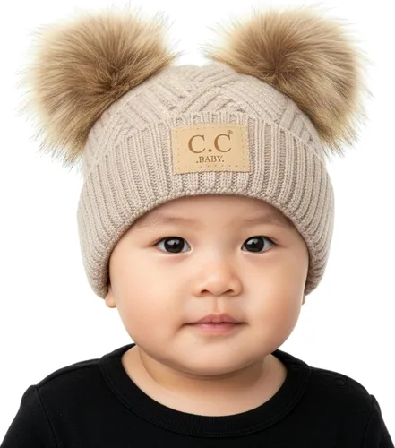 Vista 28 de Funky Junque Gorro de invierno con doble pompón para bebé de 0 a 12 meses, bonito gorro de punto acogedor para clima frío Patrón de tejido