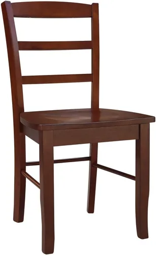 Vista 5 de International Concepts Madrid - Silla con respaldo de escalera, color espresso