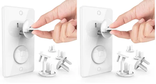 Vista 8 de Cubiertas para enchufes a prueba de bebés con mango oculto (paquete de 32) Fundas para enchufes a prueba de niños Cubiertas para enchufes eléctricos