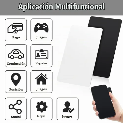 Vista 4 de Xuhal 100 tarjetas Nfc blancas y negras en blanco, 504 bytes, tarjetas de visita programables digitales compatibles con teléfonos móviles