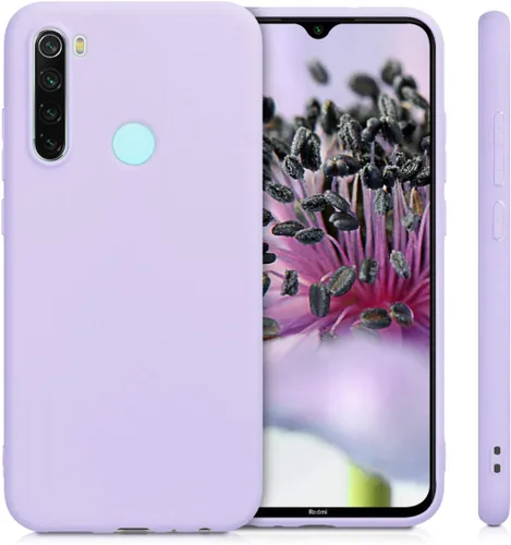 Vista 5 de kwmobile Funda compatible con Xiaomi Redmi Note 8 (2019/2021) - Funda protectora de silicona TPU suave y delgada - Lavanda
