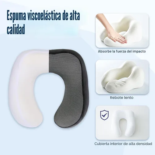 Vista 5 de Cirorld - Almohada de cuello para viajes, almohadas de viaje para aviones, 100% espuma viscoelástica para cuello, almohada de vuelo ajustable