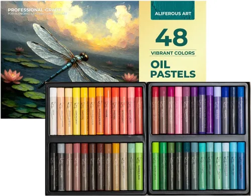 Vista 10 de Pasteles al óleo para niños, 48 colores pasteles para niños, suministros de arte perfectos para el aula, fáciles de mezclar con colores vibrantes