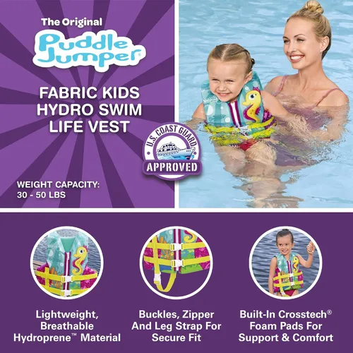 Vista 2 de Puddle Jumper Child Hydro Life Vest Parent caballo de mar