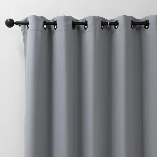 Vista 2 de Best Home Fashion Cortina térmica opaca con parte superior con ojales anchos Gris