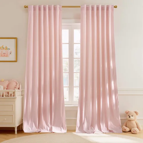 Vista 52 de StangH Cortinas 100% opacas, color beige, terciopelo suave y grueso, cortinas para ventana de dormitorio, forro blanco, cortinas con aislamiento