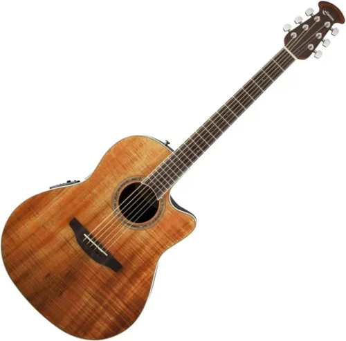 Vista 2 de Ovation Celebrity Standard Plus, guitarra electroacústica Cutaway, profundidad media, Figured Koa