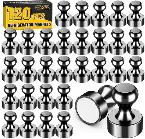 Vista 9 de VNDUEEY 12 piezas de imanes de nevera negros, imanes de pizarra blanca para refrigerador, imán pequeño y fuerte para pizarra, oficina, aula, cocina
