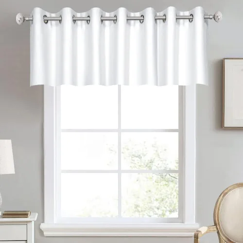 Vista 28 de DECOVSUN Cenefa de cortina opaca amarilla brillante para ventanas de cocina, cenefa opaca con ojales para dormitorio, cenefa corta y recta para sala