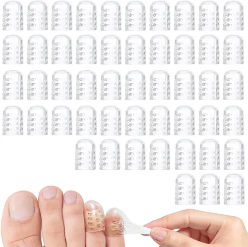 Vista 9 de Protector de dedos de silicona antifricción, protectores de dedos de gel transparente suave y transpirable, fundas transpirables para dedos