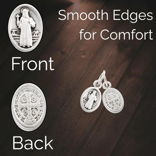 Vista 8 de Catholica Shop Mini Medallas Oxidadas de Plata - María y Patronas - Pack de 12 unidades - Made in Italy