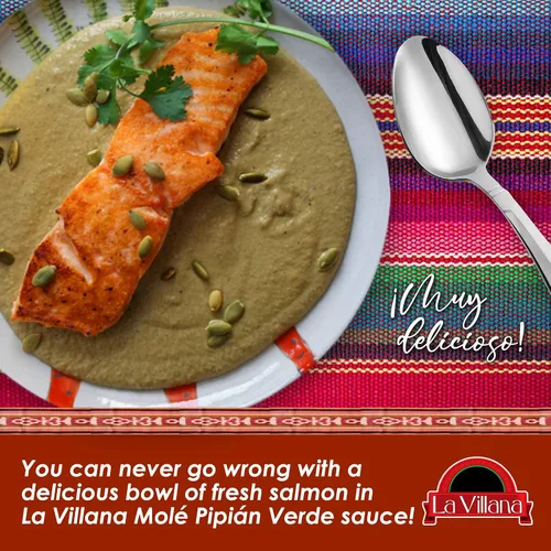 Vista 6 de La Villana - Auténtico molé mexicano - Ingredientes naturales - Pipián Verde - Paquete de 3 - 18 oz cada uno