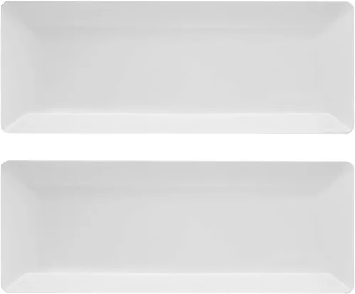 Vista 9 de Party Essentials N156621 - Bandejas elegantes de plástico para aperitivos/servir, 15.75" x 6", transparente, paquete de 6