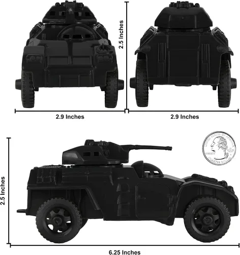 Vista 2 de TimMee Recon Patrol Coches blindados - Vehículos exploradores de plástico negro para hombres