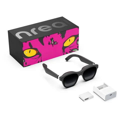 Vista 2 de NrealAirARGlasseswithNrealAdapter,CompatiblewithiPhoneandNintendoSwitch,ConnecttoiPhoneviaLightningtoHDMIAdapter,StreamandGame,ARGlasseswith130