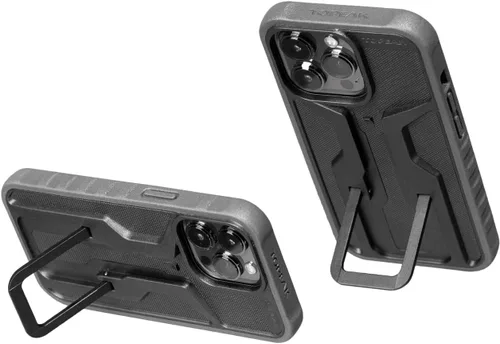 Vista 2 de Topeak RideCase - Funda para iPhone 13 Pro, a prueba de golpes, con soporte abatible y visión de ángulo completo, color negro
