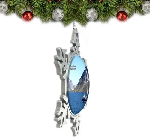 Vista 2 de Groenlandia Dinamarca Adorno de Navidad Decoración Árbol Cristal Metal Recuerdo Regalo