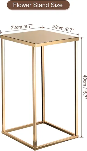 Vista 2 de MECCANIXITY Columna de jarrón de flores de boda, soporte de metal para flores de 15.7 pulgadas de alto, para decoración de bodas, fiestas, cenas
