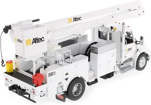 Vista 5 de Diecast Masters Escala 1:32 Peterbilt Modelo 536 con cuerpo de servicio aéreo Altec AA55, cabina blanca y cuerpo blanco Serie de transporte