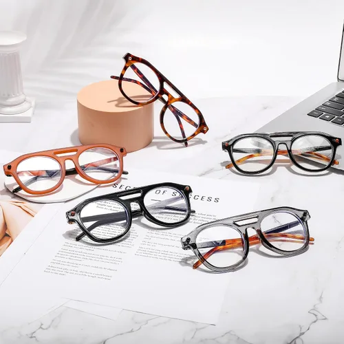 Vista 6 de FEISEDY Gafas de bloqueo de luz azul aviador de los años 70, marco piloto cuadrado, antideslumbrante, gafas de computadora para mujeres y hombres