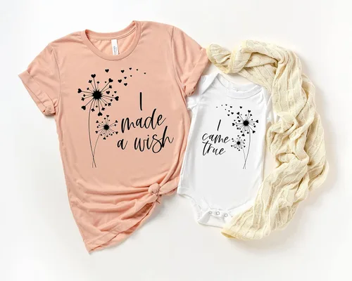 Vista 2 de I Made a Wish, I Came True, Mommy and Me Shirt,Gift For Mother's Day, Matching Mommy and Daughter Shirt,Mommy And Baby Matching Outfits