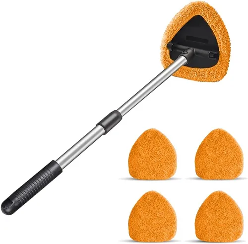 Vista 7 de Herramienta de limpieza de parabrisas, limpiador de ventanas de automóvil con 4 almohadillas de microfibra lavables y reutilizables, kit de limpieza