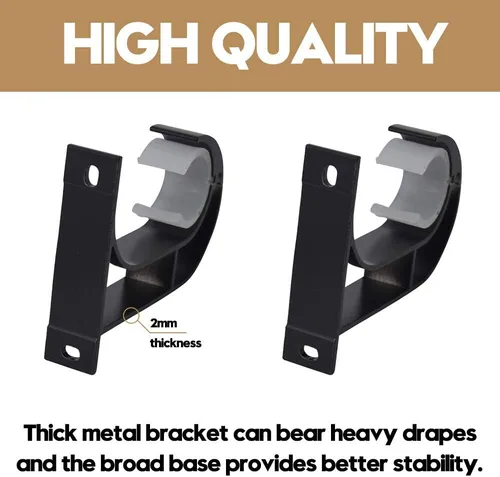 Vista 4 de AddGrace Soporte para barra de cortina de techo, resistente con hebilla de plástico, aleación de aluminio, accesorios de ventana para hasta 1-2/16