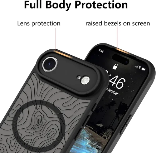 Vista 49 de KANGHAR - Funda compatible con iPhone 11, diseño de leopardo negro, textura de neumático antideslizante, a prueba de golpes, funda protectora