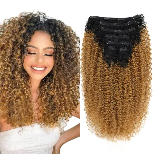 Vista 21 de BHF - Extensión de cabello rizado de 26 pulgadas, con clip de doble trama de 4.94 onzas, fibra japonesa resistente al calor, extensión de cabello