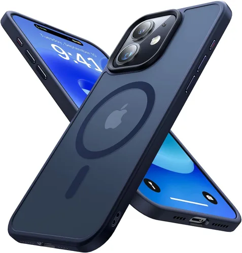 Vista 14 de Funda magnética para iPhone 12 Pro Max, [nunca amarilla] [compatible con MagSafe] Protección militar contra caídas de 10 pies, a prueba de golpes