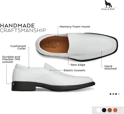 Vista 6 de Drake & Wolf Mocasines para hombre - Zapatos de vestir casuales para hombre - Zapatos de vestir antideslizantes para hombre - Zapatos de vestir