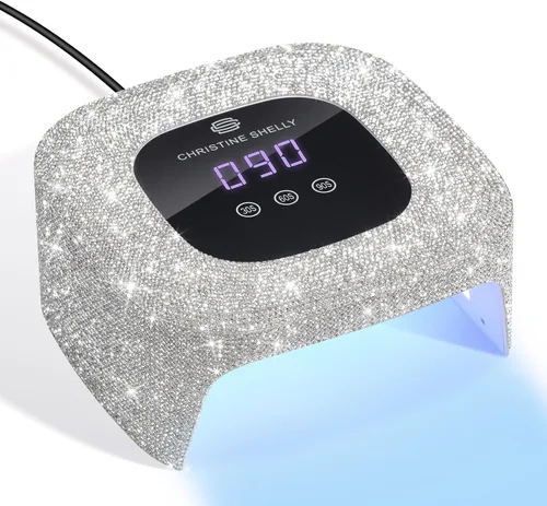 Vista 10 de 48W UV LED Nail Lamp Mini Nail Dryer for Gel Polish Portable UV Light for Nails Plug-in Diamond Nail Light with 3 timer settings touch control LCD