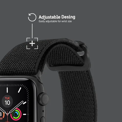 Vista 2 de Pelican - Correa de reloj de 1.654-1.732 in - Serie PROTECTOR - Compatible con Apple Watch Series 6, SE, 5, 4, 3, 2, 1 - Negro