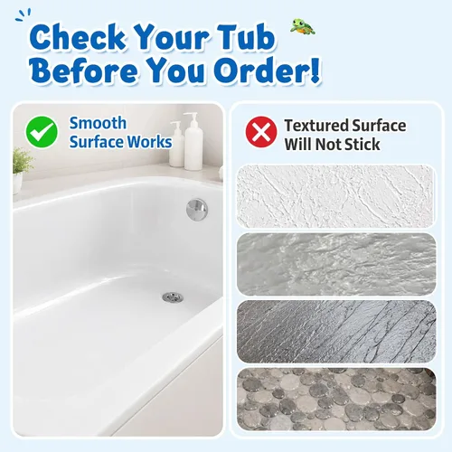 Vista 7 de XIYUNTE Alfombra de Baño para Bebé para Bañera Antideslizante Alfombra de Baño para Niños - 40''x16'' Extra Larga Alfombra de Bañera para Bebé