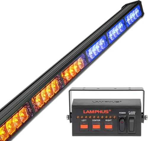 Vista 12 de lamphus SolarBlast sbls64 29" 24 W LED Advertencia Tráfico de Emergencia Advisor – Barra de luz ámbar azul, Azul