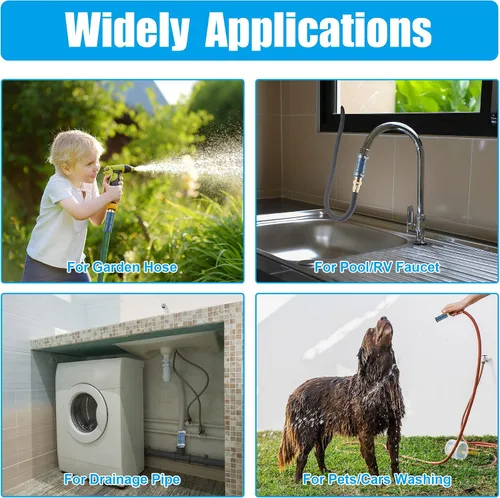 Vista 7 de 1 paquete de adaptador universal para manguera de grifo, accesorio de manguera de fregadero engrosado para grifo, conector de manguera de agua