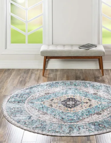 Vista 21 de Unique Loom Yara Collection - Alfombra de área Yash (2' x 3' Rectángulo, Lino Carbón/Beige)
