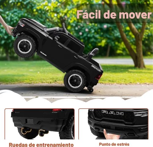 Vista 5 de Ram 1500 con Licencia - Juguetes de Montar para Niños de 4-8 años, Carro Eléctrico para Niños con Control Remoto, Alimentado por Batería con Llave