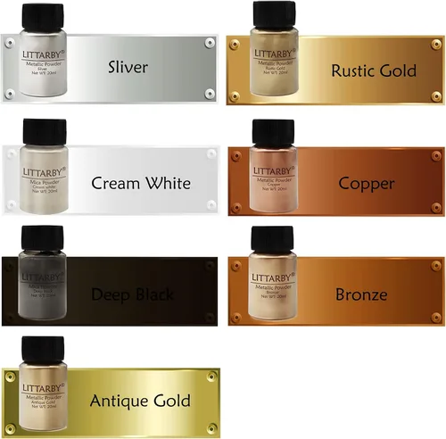 Vista 3 de Polvo de pigmento metálico para resina epoxi, cobre/plata/oro/negro/perla blanca en polvo, tinte de mica real fina para Kintsugi, artes de pintura