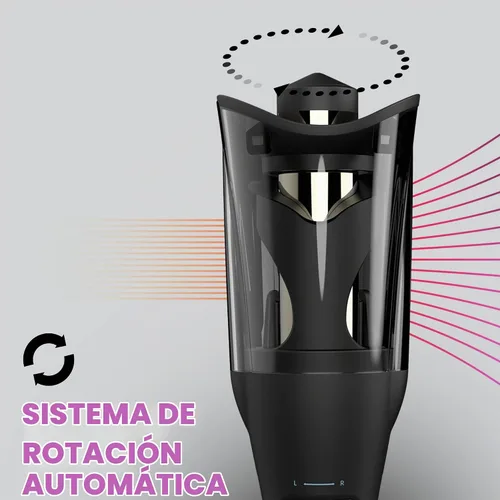 Vista 6 de Revamp Progloss Hollywood - Plancha rizadora automática de brillo avanzado con chorros iónicos dobles hidratantes, barril de cerámica infundido