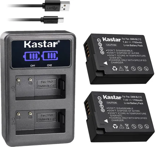 Vista 5 de Kastar DMW-BLC12 LED2 Cargador de batería USB compatible con Panasonic DMW-BLC12 DMW-BLC12E DMW-BLC12GK DMW-BLC12PP Batería, Panasonic DE-A79