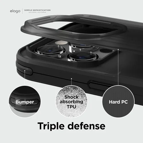 Vista 5 de elago Buckler - Funda compatible con iPhone 14 Pro Max de 6.7 pulgadas, protección contra caídas de grado militar de EE. UU., cubierta protectora