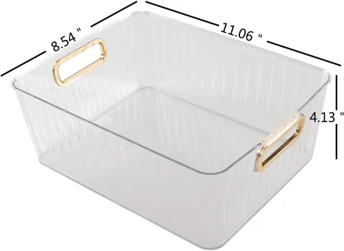 Vista 2 de Bringer Contenedor de almacenamiento de plástico transparente, paquete de 4 contenedores multiuso